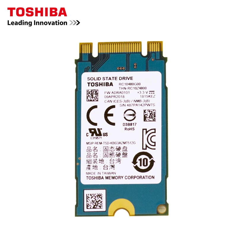 НОВЫЙ TOSHIBA NVMe 240 ГБ M.2 2242 PCIe 3 0*2 SSD Внутренний твердотельный диск 1600 МБ/с. для