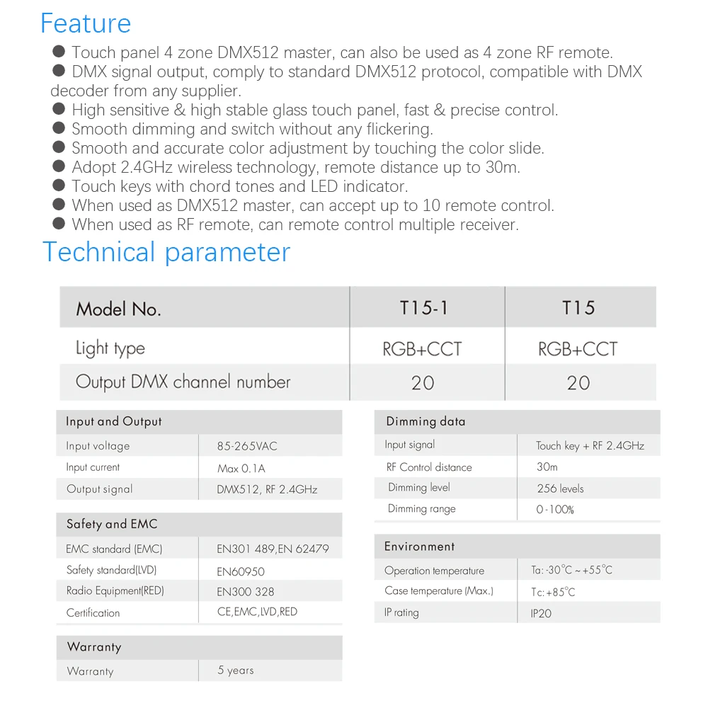Фото Новый контроллер светодиодной ленты RGBCCT настенная сенсорная панель RF2.4G и DMX master Новый контроллер светодиодной ленты RGBCCT настенная сенсорная панель RF2.4G и DMX master