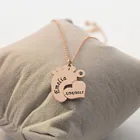 Детское ожерелье с гравировкой имени даты и сердца, ожерелье с камнем по месяцу рождения, подарок для мамы, рождественский подарок