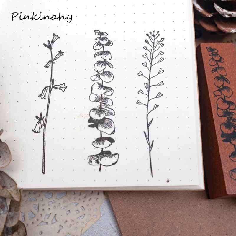 Винтажные растения eugene leaf Daisy Цветочные украшения Штампы деревянные и резиновые