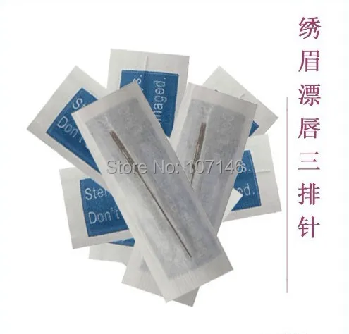 2F макияж иглы Перманентный бровей губ Pen машина 2 плоские игольчатые 100 шт./кор.
