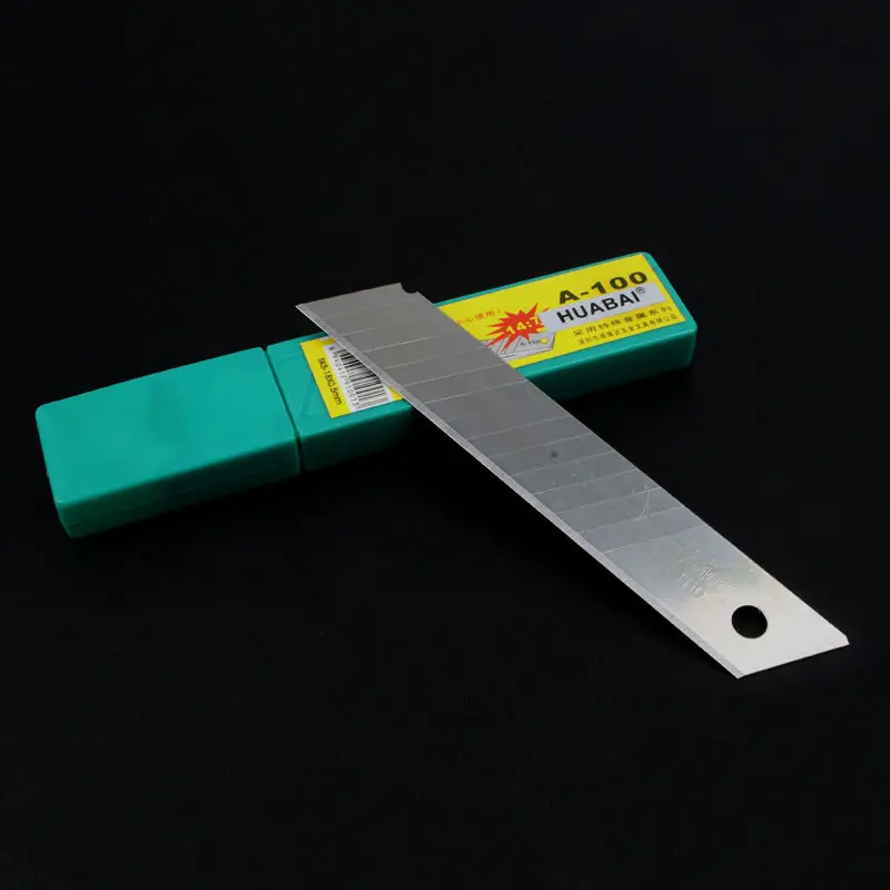 100PCS Green 100 шт нож из нержавеющей стали, нож для рукоделия, замена инструмента, лезвие для резьбы, подходит для семейного студенческого офиса, канцелярские принадлежности 9 см/18C - Цвет: 100PCS Green
