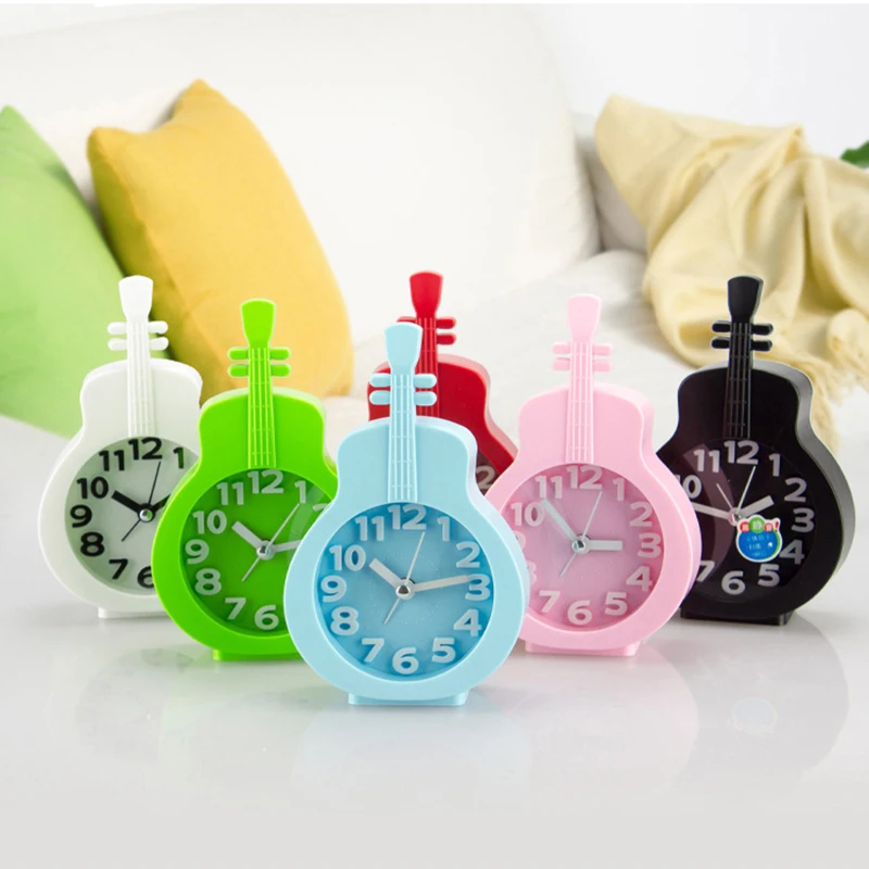 New Candy Color Unique Violin Table Clock Office Decoration Home Crafts Children's Gifts Best Selling 2019 Products | Дом и сад