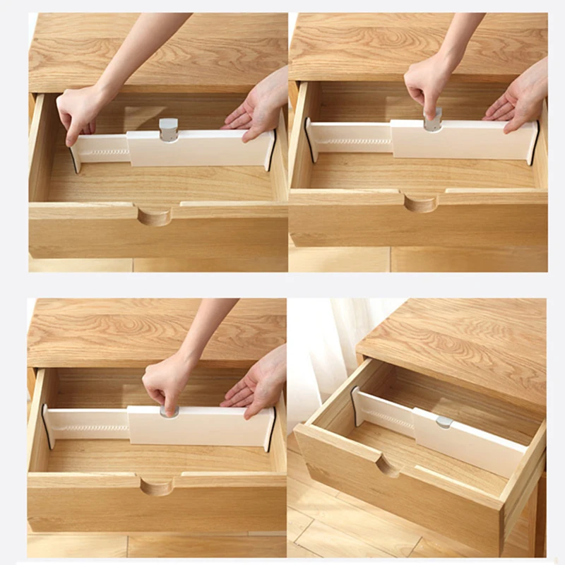 Adjustable Drawer Storage Rack Clapboard Cabinet Grid Holder Organizer Home Office Living Room Kitchen Partition Divider |