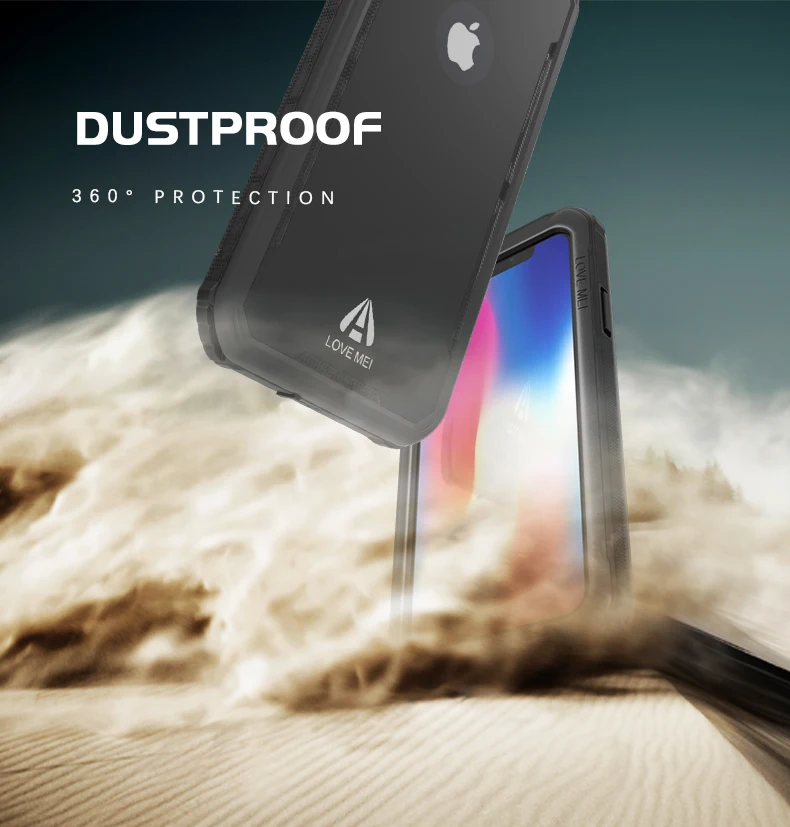Любовь Мэй IP68 Водонепроницаемый чехол для iphone X сумка Coque подводный Плавание