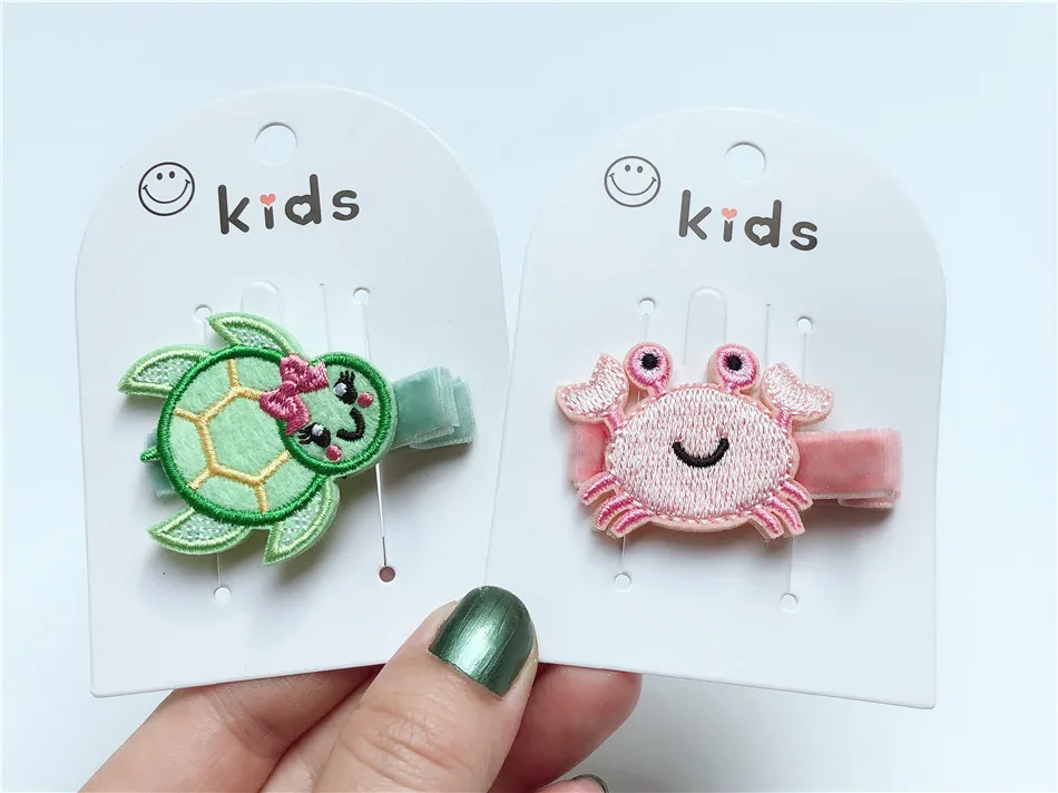 Розничная продажа модные милые заколки для волос 2 в 1 с вышивкой виде медузы