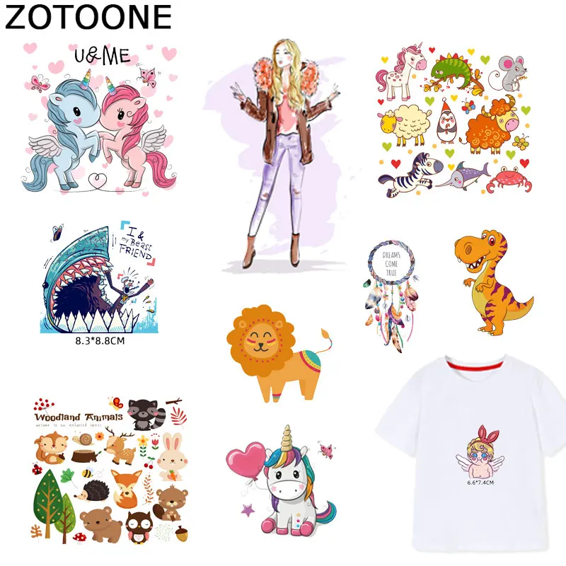 ZOTOONE/модные нашивки для девочек милая наклейка в виде единорога железная на