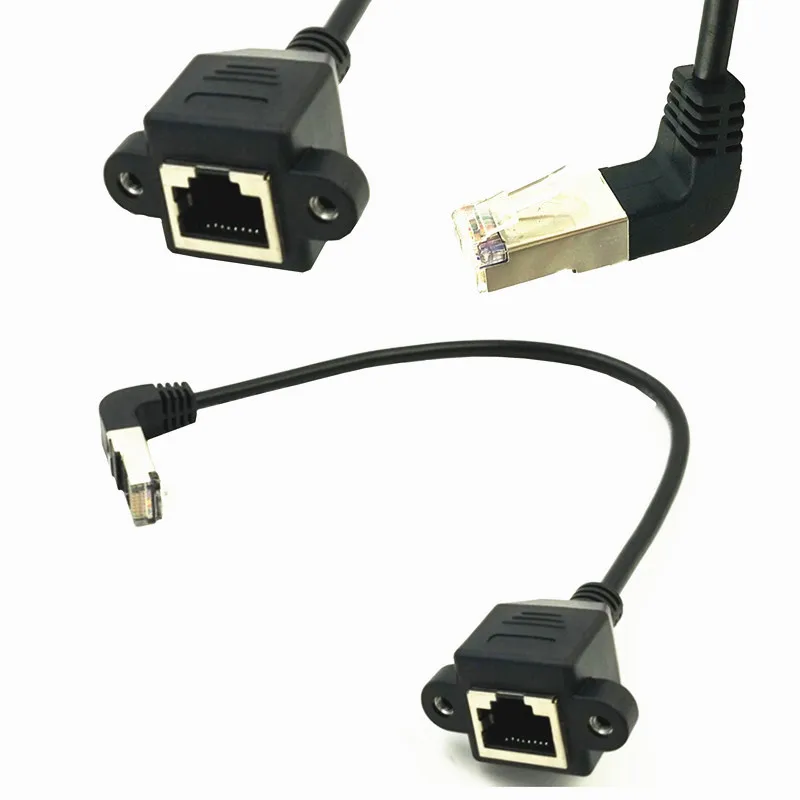 Вниз 90 Угловой RJ45 Cat5e 8P8C FTP STP UTP Cat5 Панельное крепление типа Папа мама сетевой