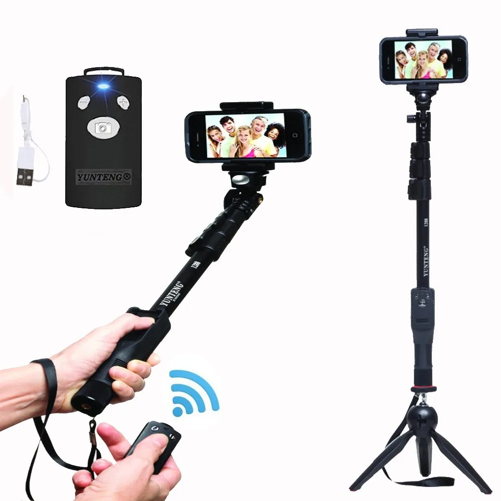 Штатив для телефона Android Gopro Dslr селфи палка Yunteng 1688 или Bluetooth раздвижной ручной