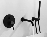 long spout bathtub faucet wall mounted bathroom basin mixer hand shower head bath shower faucet bf998