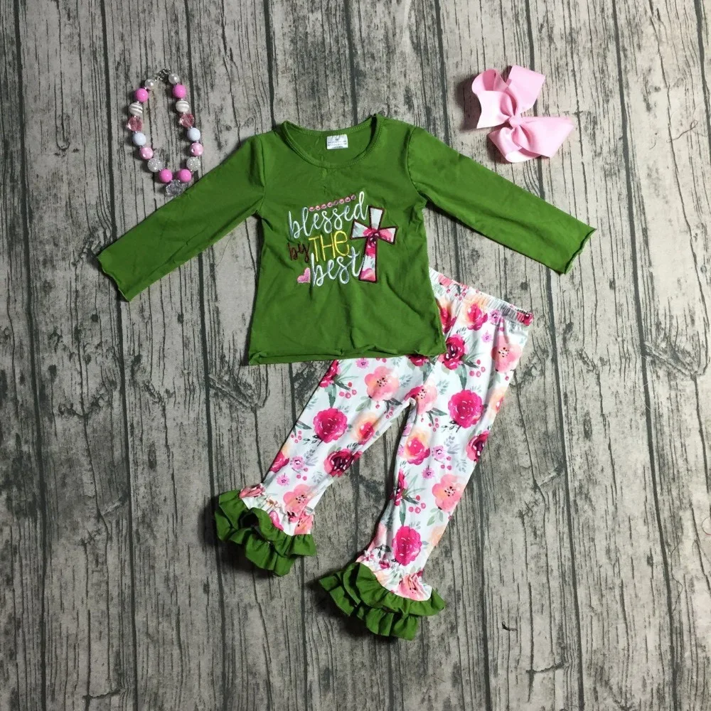 Новая осенне зимняя одежда для маленьких девочек зеленая розовая хлопковая с