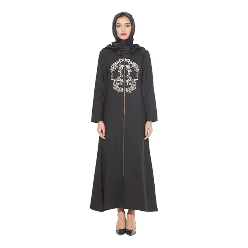 Мусульманские платья Дубай Abaya с вышивкой модное мусульманское женское платье