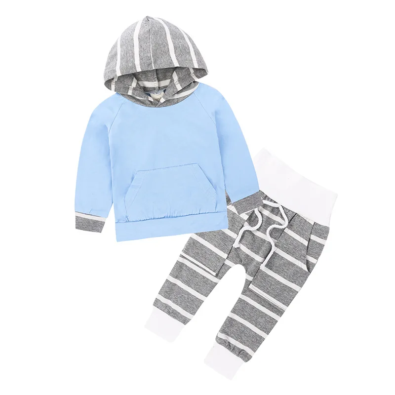 

2021 Spring Newborn Infant Baby Boy Girl Clothes Hooded+Pants Outfits Kids Christmas Clothes For Boys Clothing Set 24 12 Months