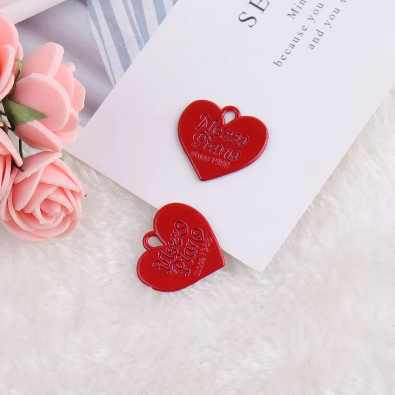 10pcs Spray Painted Candy Heart Alloy Enamel Charms Bracelets DIY Design Pendant For Earring Jewelry Accessories YZ437 | Украшения и