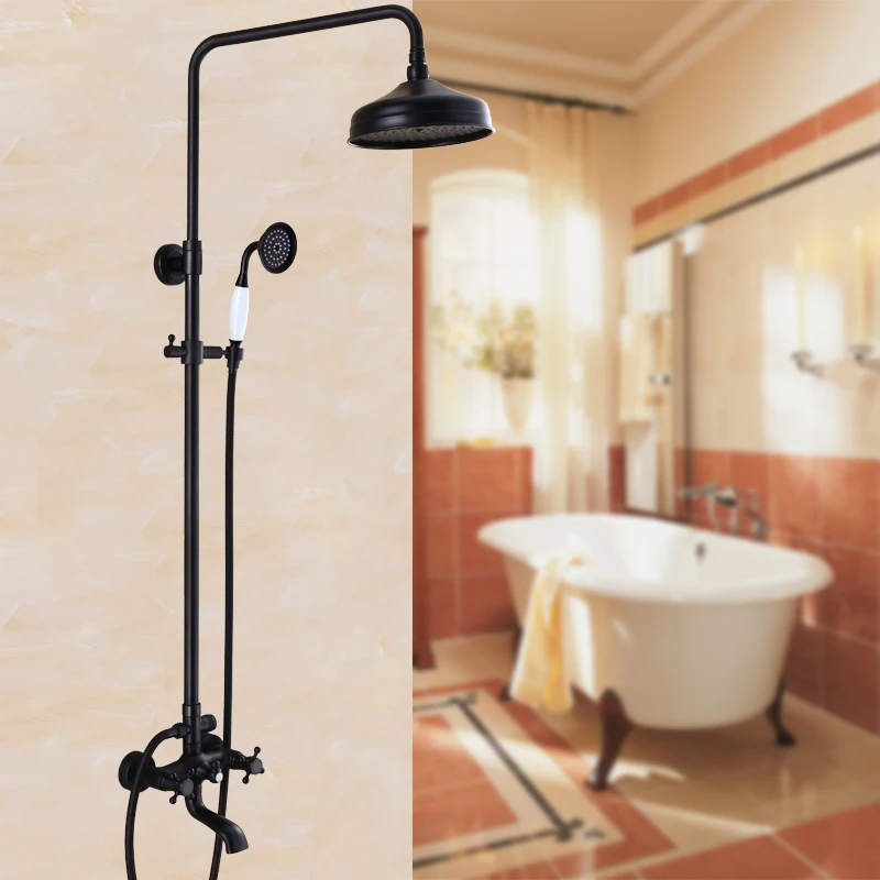 Ванная комната античная Черная живопись латунная подъемная колонна настенное