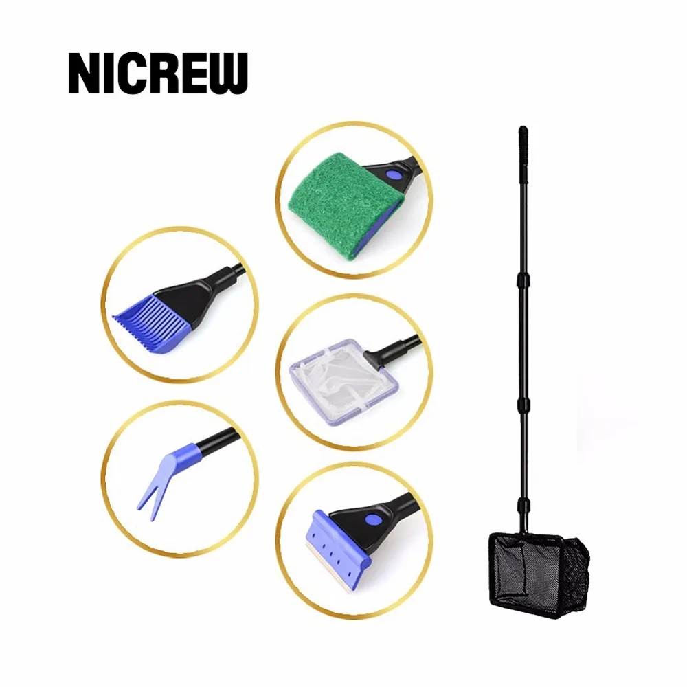 Nicrew аквариумный бак 6 в 1 полный набор для очистки рыболовных сеток гравийные воры