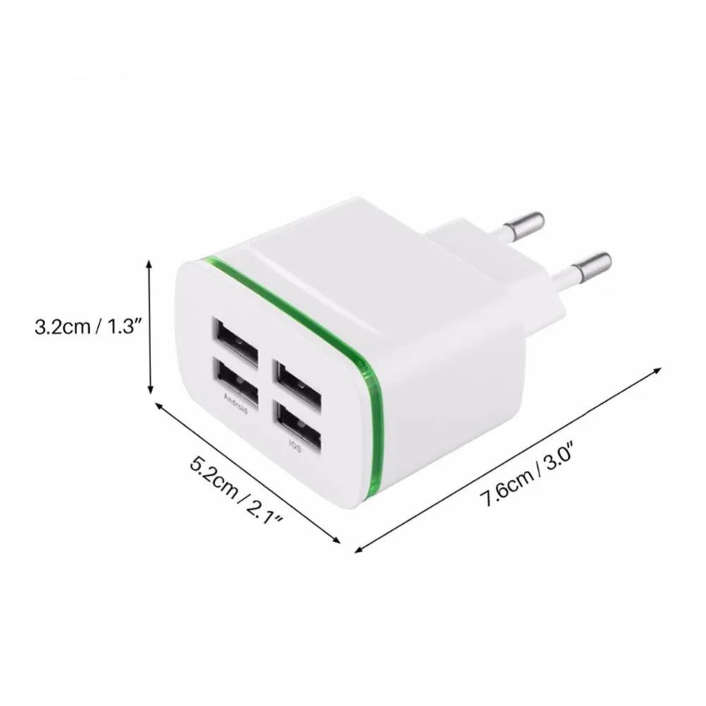 Практические 4 Порты и разъёмы USB Зарядное устройство адаптер 4A путешествия