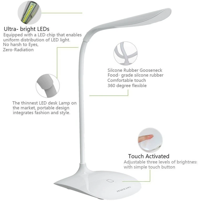 LED Table Lamp USB Working Flexible Desk Light 3Models Eyes Protection Book-Reading Luminaire Office Home Decor | Лампы и освещение