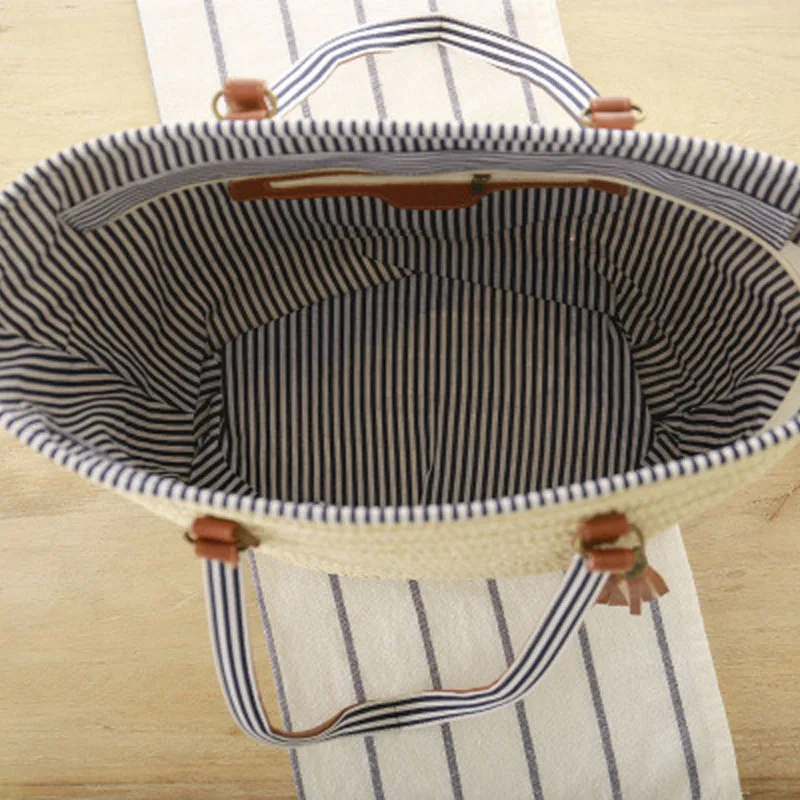 2020 летняя стильная пляжная сумка женская Соломенная Сумка через плечо с бахромой