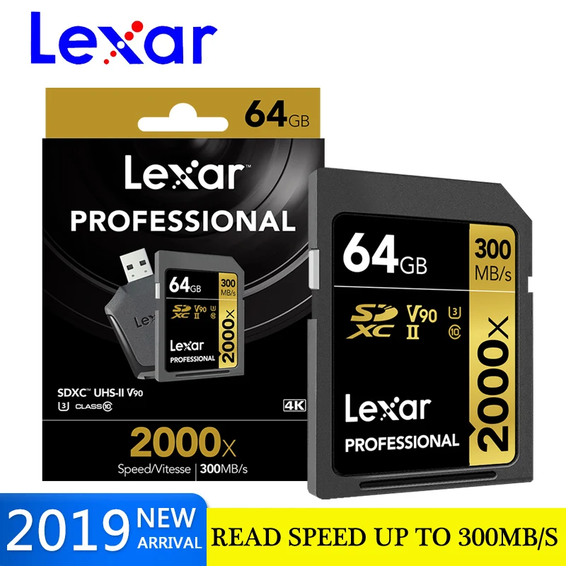 Оригинальный Lexar 300 МБ/с. 2000x128 Гб sd card 64 оперативной памяти 32 встроенной U3 карта SDXC