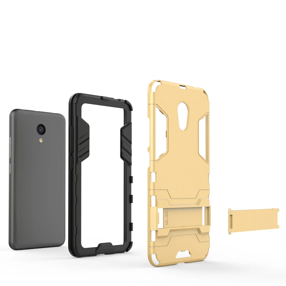 Чехол UPaitou для MEIZU M5C гибридный TPU PC Щит Железный Человек для Meizu A5 / 5.0 "Держатель подставки задней крышки на".