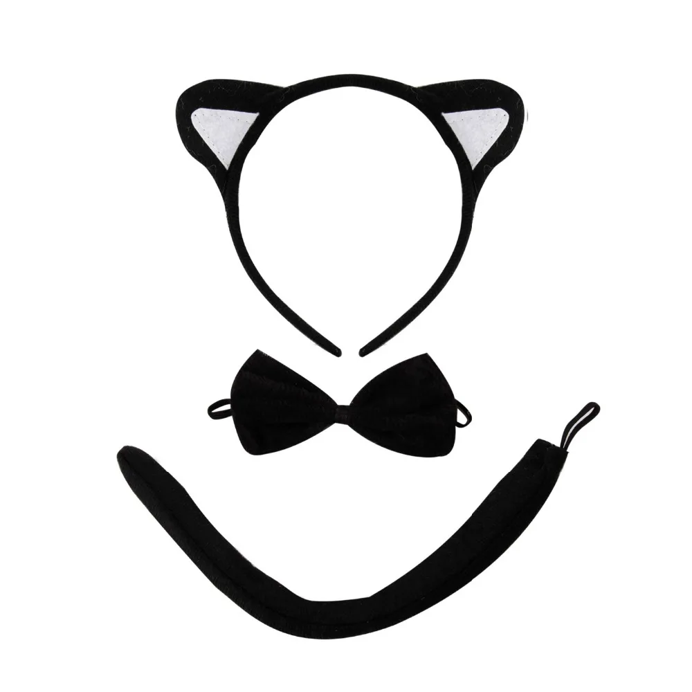 Детский костюм для девочек ободок с кошачьими ушками и хвостом волос