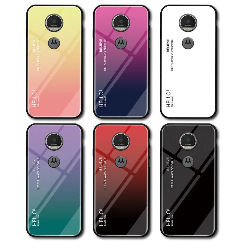 Модный прозрачный цветной чехол из закаленного стекла для Motorola Moto G6 Play, силиконовый чехол для Motorola Moto G6 Play, чехлы для телефонов