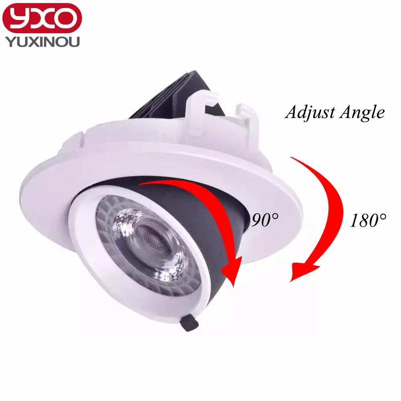 1pcs Dimmable LED Trunk Downlight COB Ceiling 10W 12W 15W 20W30W Adjustable recessed Super Bright Indoor Light cob led downlight