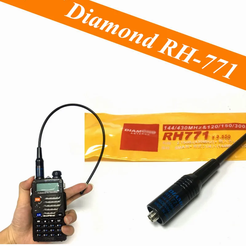2 шт. General Diamond RH 771 Dual Band иди и болтай Walkie Talkie Baofeng антенна VHF/УВЧ SMA Female для