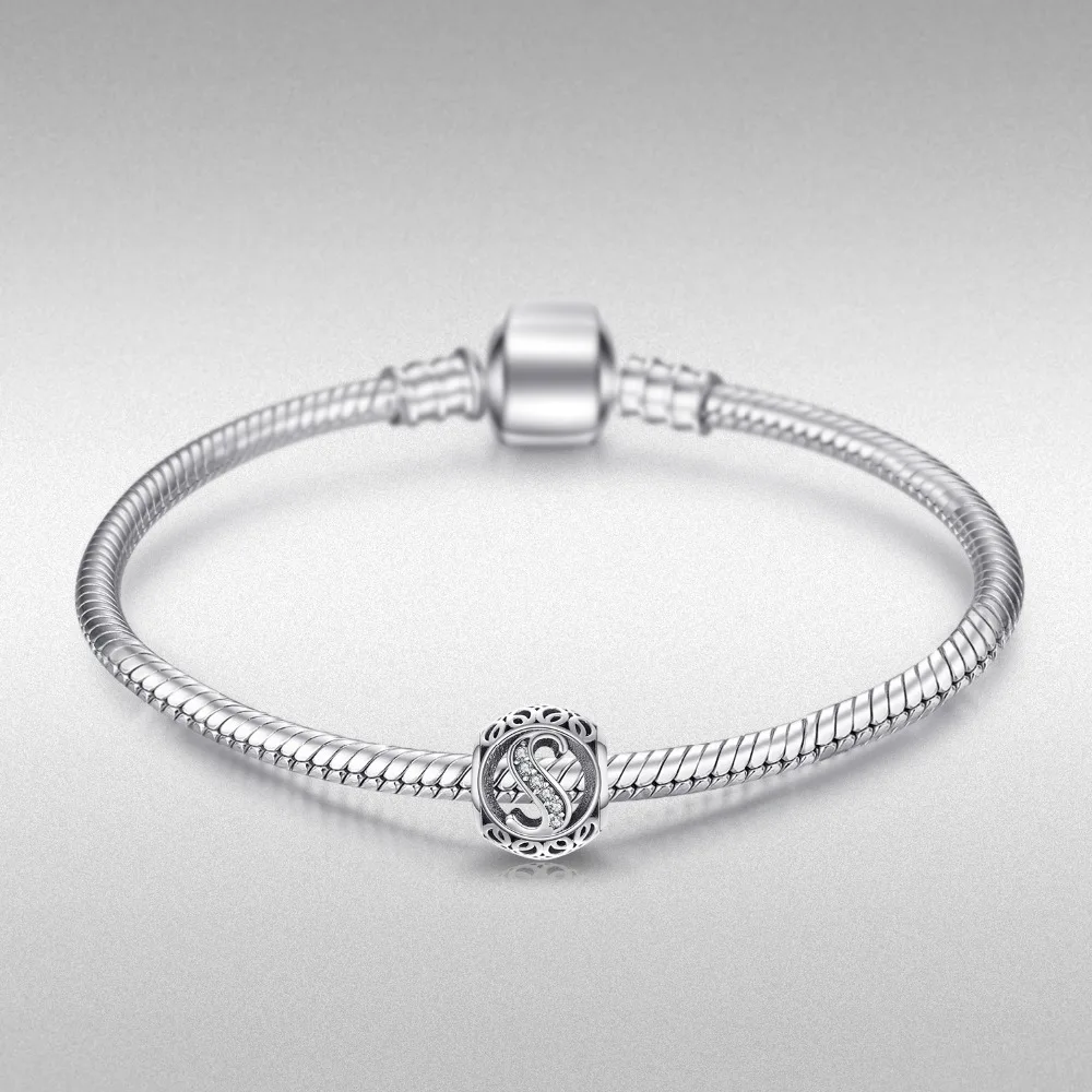Jewelrypalace стерлингового серебра 925 буквой S жемчужный бисер Подвески Fit Браслеты