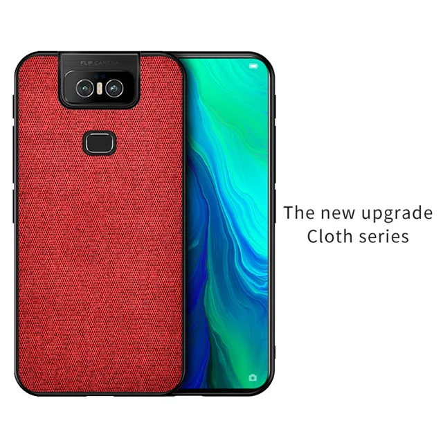 Роскошный тканевый чехол для Asus Zenfone 6, кожаный мягкий чехол из ТПУ, Жесткий Чехол из поликарбоната для Asus Zenfone 6 ZS630KL, чехол Funda - Color: Red