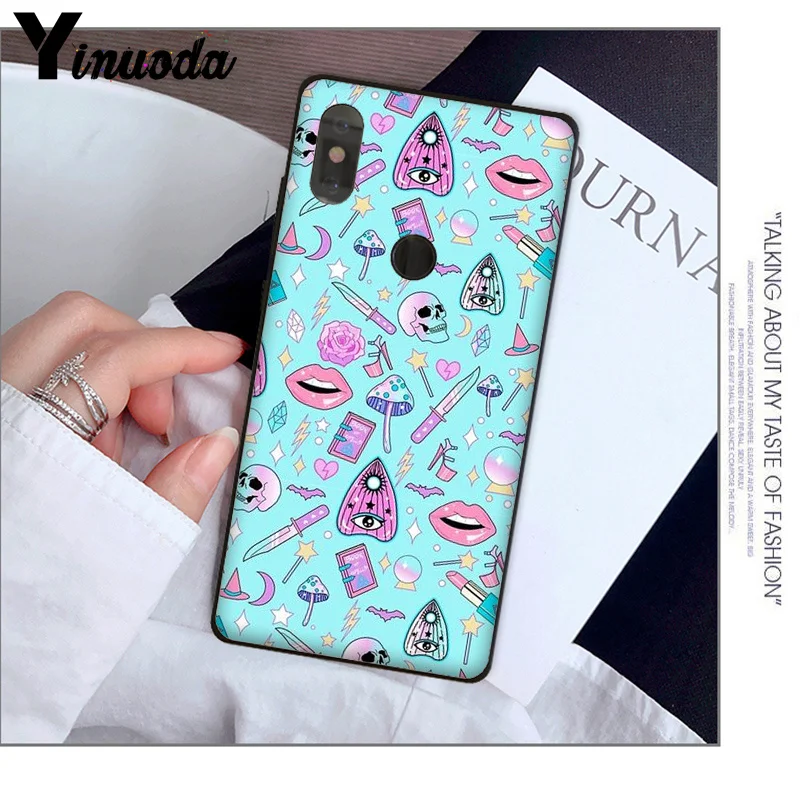 Мягкий черный Чехол Yinuoda Girly Pastel Witch Goth для телефона Xiaomi Mi 6 Mix2 Mix2S Note3 8 8SE Redmi 5 5Plus Note4
