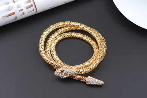 Высокое качество Кристалл Золотой Серебряный цвет Змеиный пояс для женщин колье Femme Bijoux змеиное ожерелье женское Макси колье ожерелье