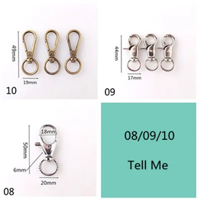 08-10TellMe Meetee 20/50 шт 13-25 мм Металлические пряжки ремень для сумки на ремне с пряжкой защелкой для брелка для ключей, сделай сам, ювелирное изделие аппаратных аксессуаров кулон BF098 - Цвет: 08-10TellMe