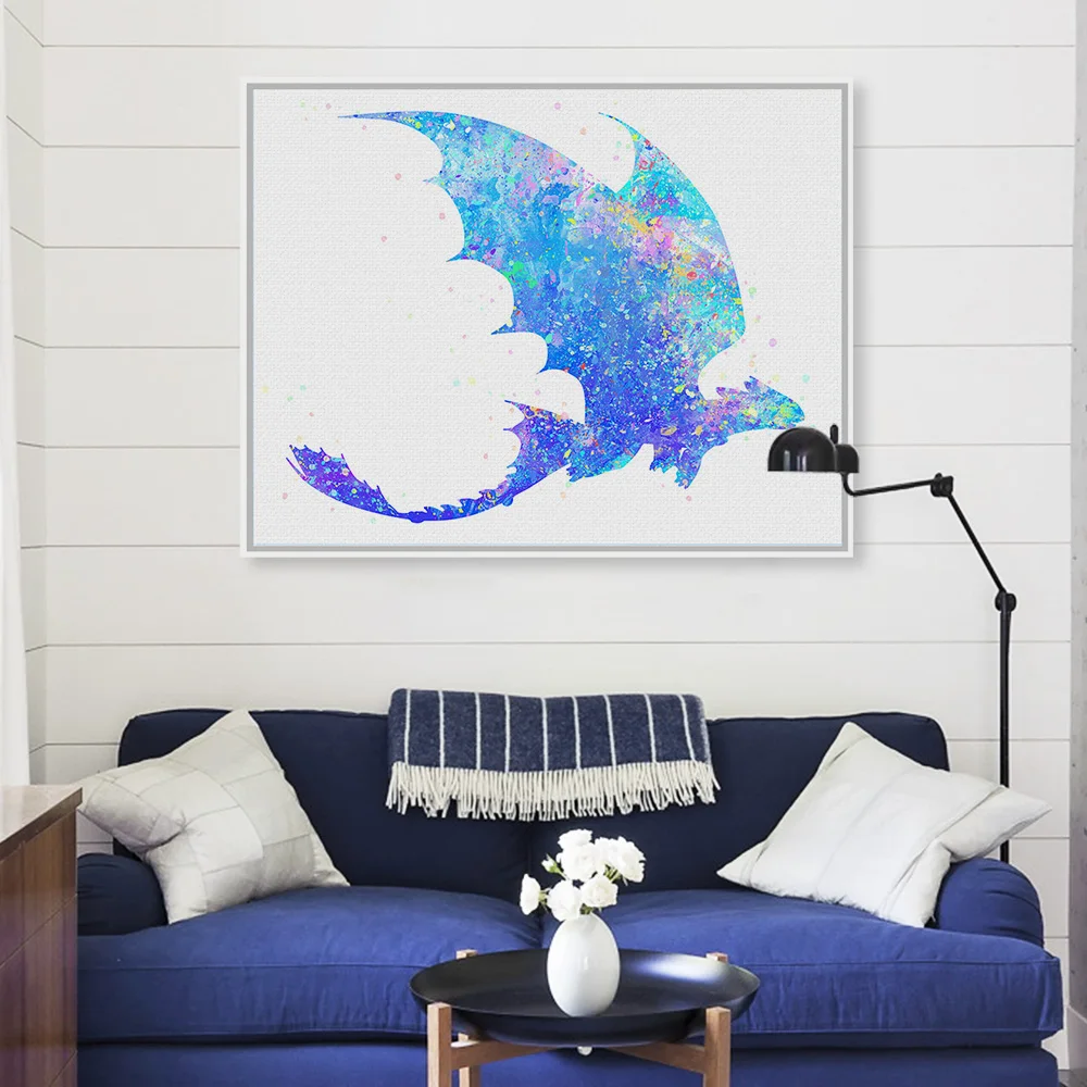 Черно белые принты с изображением поезда дракона по мотивам фильмов и постеров