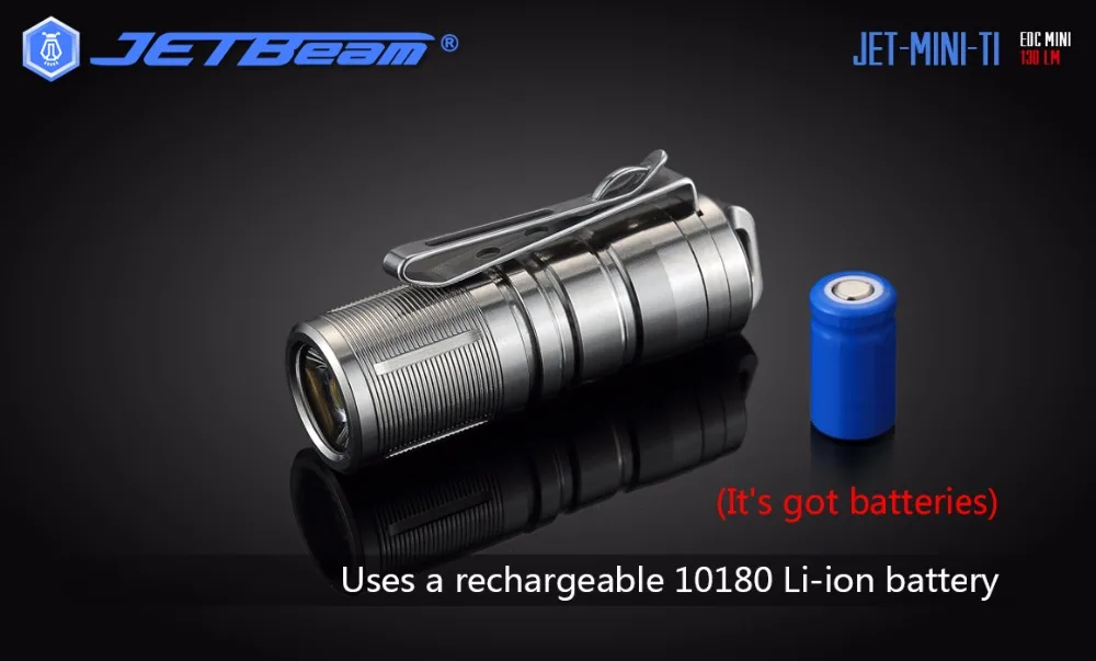 Jetbeam MINI-1 MINI-TI брелок фонарик XP-G2 светодиодный-130 люмен(есть аккумулятор 10180) EDC/Спорт на открытом воздухе/коллекционный фонарь
