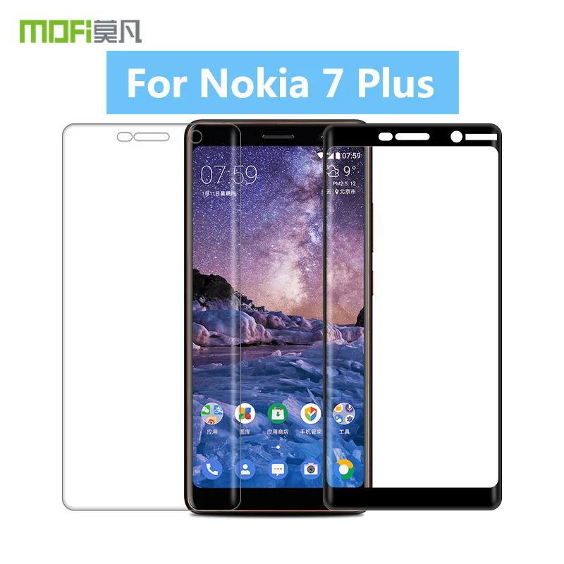 Для Nokia 7 Plus MOFi 3D горячее изгиб изогнутое полное покрытие Закаленное стекло