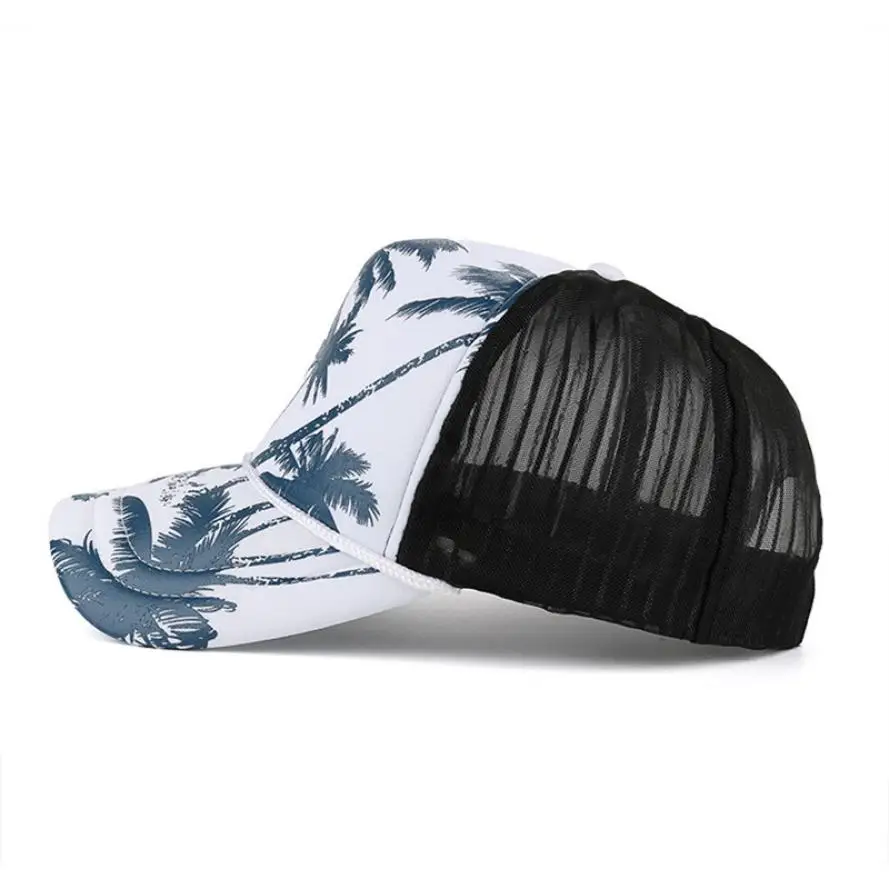 Женская и мужская бейсбольная кепка с принтом кокосовой пальмы Snapback в стиле