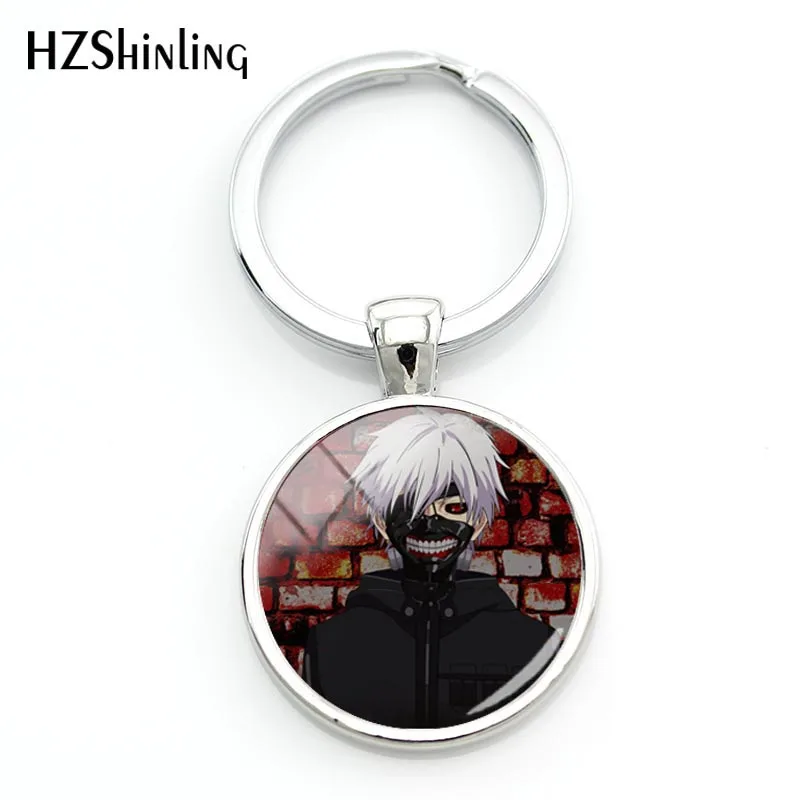 Модная одежда с надписью «Tokyo Ghoul для ключей с надписью «Tokyo Ghoul персонажей брелок со стеклянным кабошоном ключей брелки-цепочки для женщины сумка