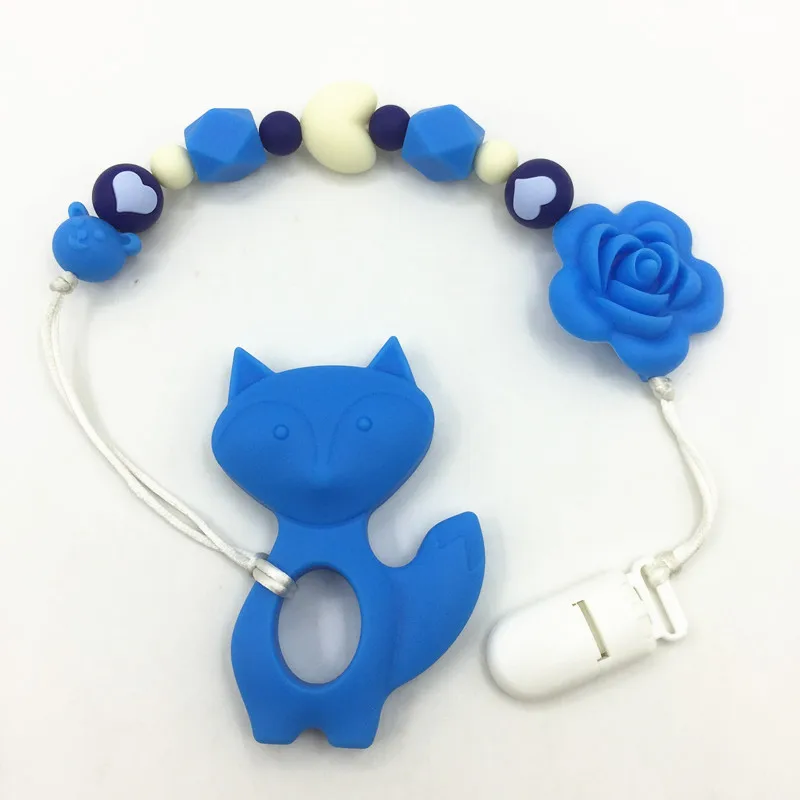 Силиконовые Прорезывания Зубов лиса Ожерелье детские зубы ожерелье Жираф.