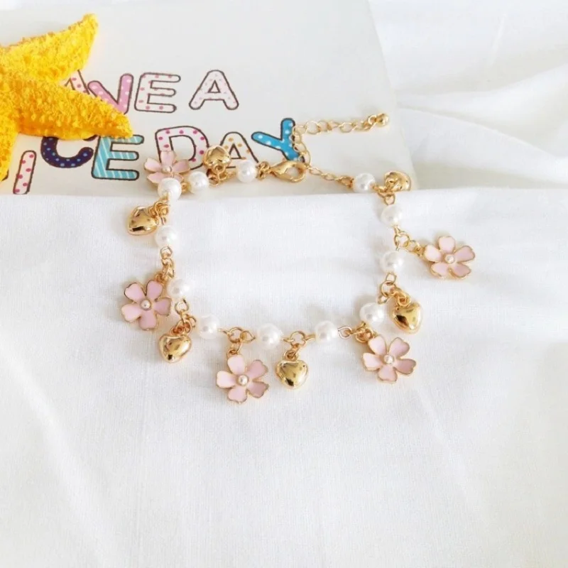 2019 японский стиль милая девушка мультфильм прекрасный кулон из сердца с цветами