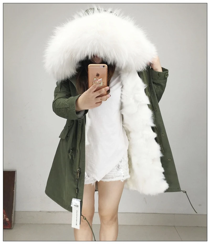 Мех любовь Натуральный мех зимняя куртка Для женщин пальто теплое съемная