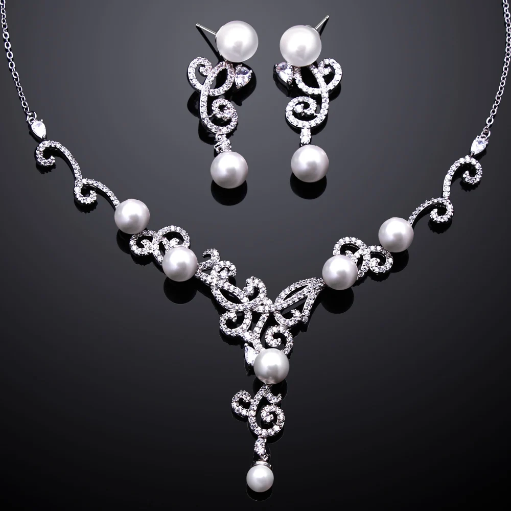 Band New Necklace Earrings Sets Setting with Cubic Zirconia Cadmium Free Statement jewelry set | Украшения и аксессуары