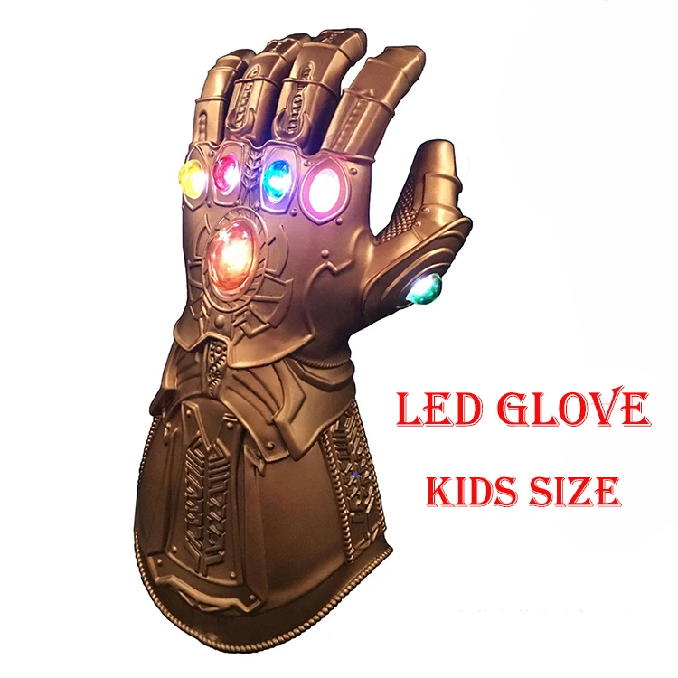 Kids Led Gauntlet Танос Led бесконечность перчатка с крагами Косплей Бесконечность война Led перчатка с крагами дети размер Хэллоуин Рождественский подарок - Цвет: Kids Led Gauntlet