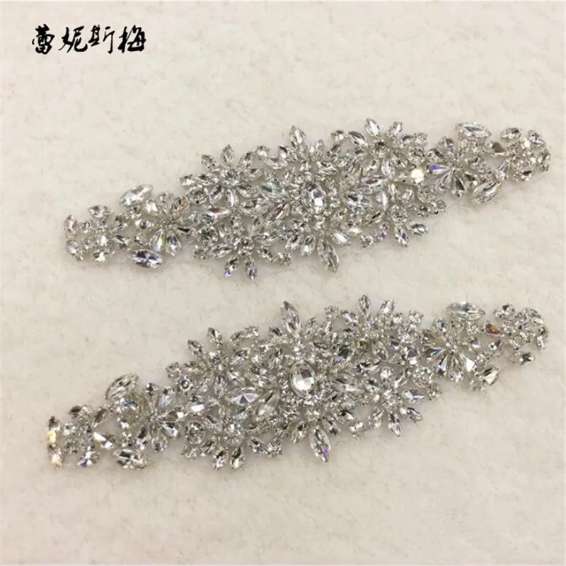 1Pc Bling Handmade Iron On Crystal Clear Rhinestone Applique for Wedding Ornaments Waist Baby Girl Hair Accessories RT097 | Дом и сад