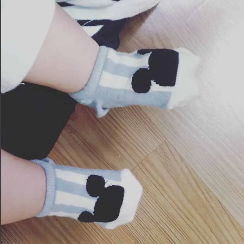 Носки для малышей нескользящие хлопковые носки с рисунками животных (мышкой