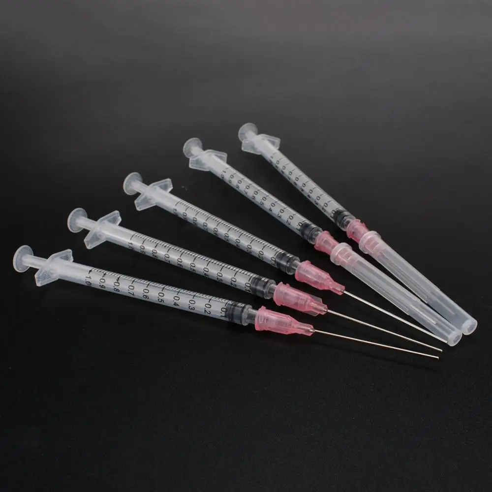 5 set Blunt Tip Syringe 1ml Glue Stainless Steel Dispense Needles & Needle 18 Gauge 1.5" w/Caps | Инструменты