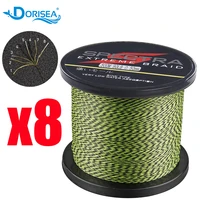 dorisea 8 strands 100m 300m 500m 1000m 1500m 2000m spot color pe multifilame braided fishing line 6lbs 300lbs fishing wire