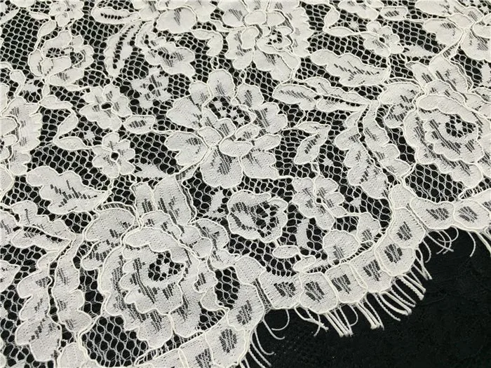 3 метра/шт 46 см широкая белая отделка цветочным кружевом Франция кружевная ресниц