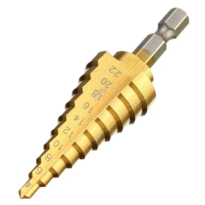 Newest 1PC 4-22MM HSS 4241 Step Cone Drill Bit Hex Titanium Wood Drilling Hole Cutter For Sheet Metal Best Promotion | Инструменты